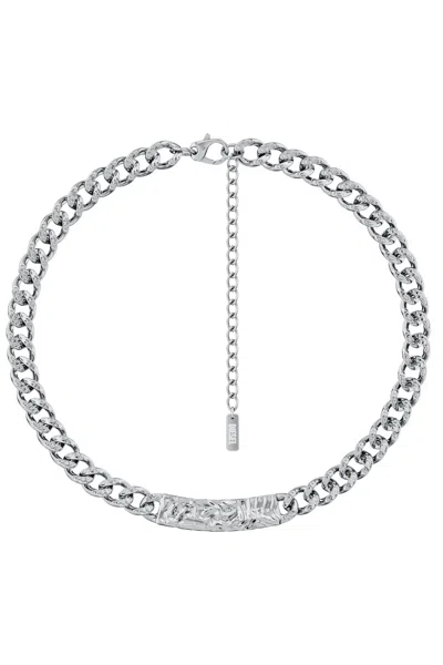 Diesel Stainless Steel Chain Necklace In Silver