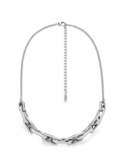 Diesel Stainless Steel Chain Necklace In Silver