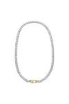Diesel Collana A Catena In Acciaio In Silver