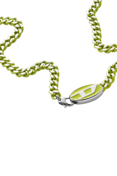 Diesel Stainless Steel Chain Necklace In Yellow