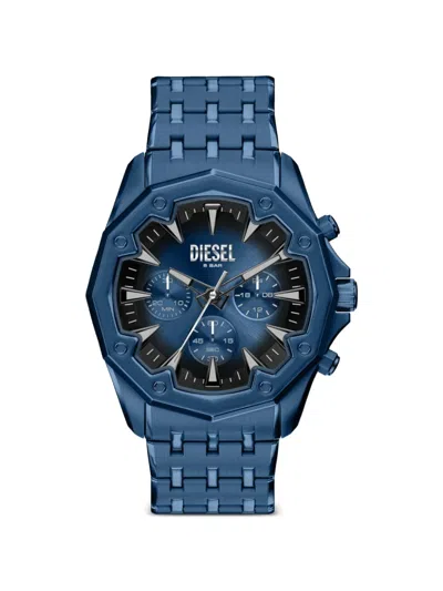 Diesel Stainless Steel Chronograph 46mm Watch In Blue