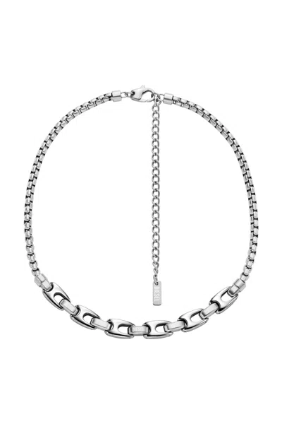 Diesel Stainless Steel Drop Earring In Metallic