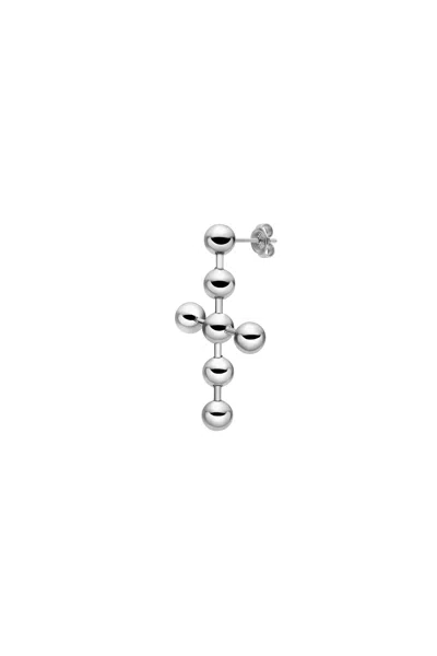 Diesel Stainless Steel Drop Earring In Silver