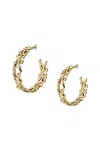 Diesel Stainless Steel Hoop Earrings In Gold