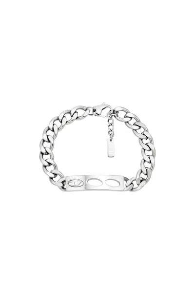 Diesel Stainless Steel Id Bracelet In Metallic