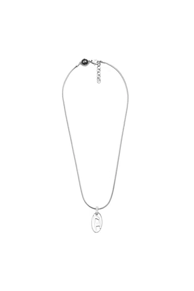 Diesel Collana Con Ciondolo In Acciaio Inossidabile In Silver