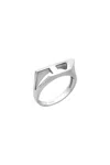 Diesel Stainless Steel Signet Ring In White