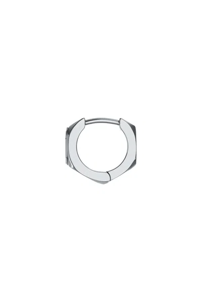 Diesel Stainless Steel Single Hoop Earring In Silver