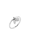Diesel Stainless Steel Skull Charm Ring In Silver