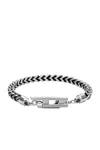 Diesel Stainless Steel Woven Chain Bracelet In Silver