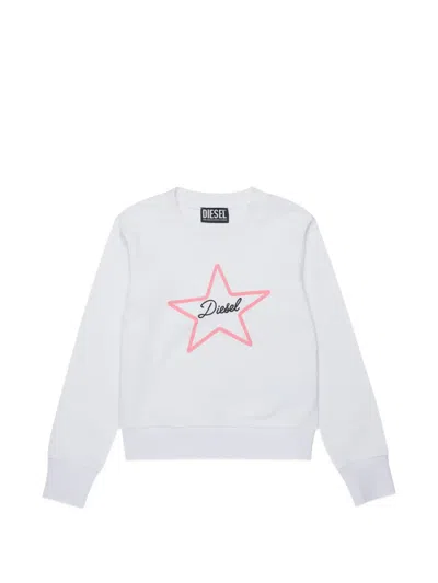 Diesel Kids' Crewneck Sweatshirt With Logo In White
