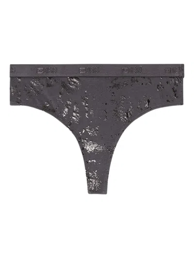 Diesel Stars-gft Logo Thong In Gray