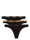 Diesel Stars Thong (pack Of Three) In 黑色