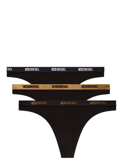 Diesel Stars Thong (pack Of Three) In 黑色