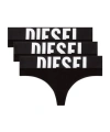 Diesel Logo Thong Briefs 3 Pack In Black