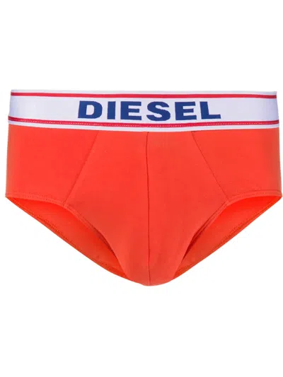 Diesel Stitched Panel Briefs In Red