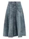 Diesel Back Patch Detail Skirt With Belt Loops In Blue