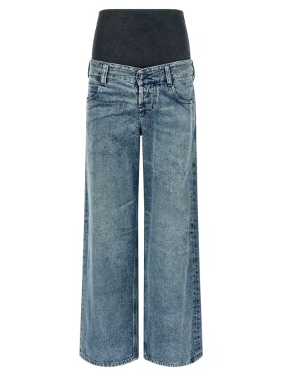 Diesel Stonewashed Cotton And Hemp Denim Jeans In Blue