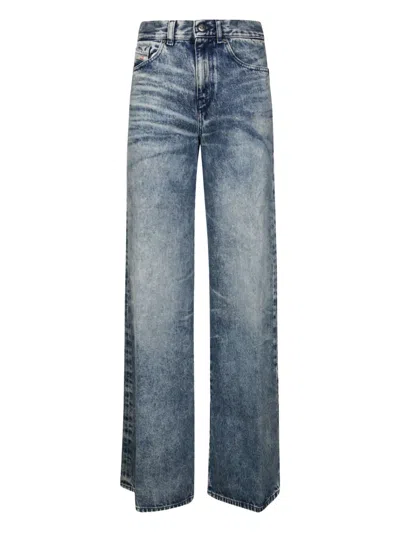 Diesel High-rise Cropped Trousers In Blue