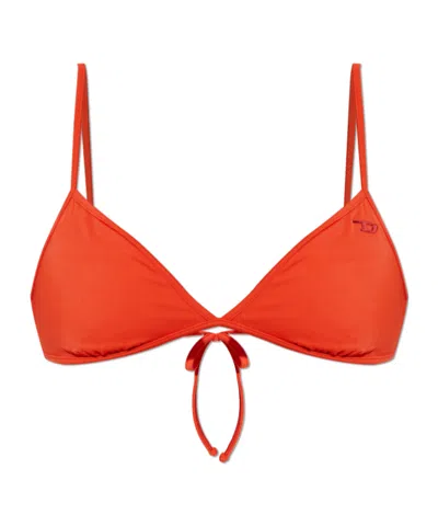 DIESEL DIESEL LOGO PLAQUE CLOUDY BIKINI TOP