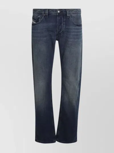 Diesel Straight Fit Trousers Faded Effect In Blue