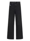 Diesel D-macro Black Wide Leg Jeans In Nero