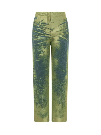 Diesel Straight Leg Abstract Print Trousers ( Edition) In Green