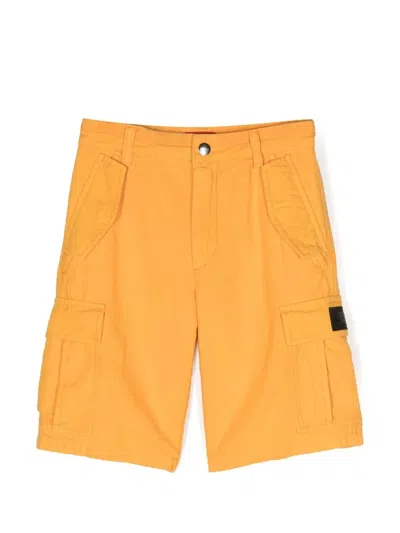 Diesel Kids' Straight-leg Cargo Shorts In Orange