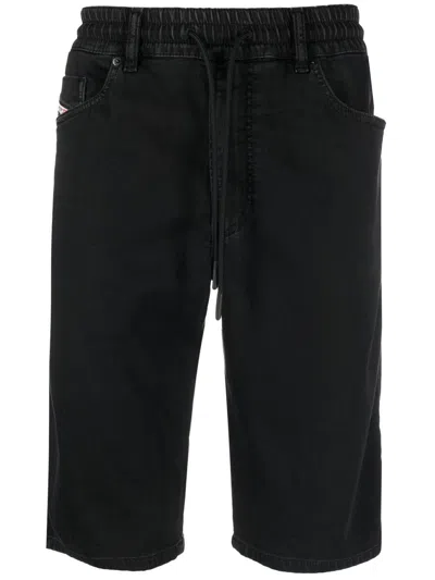Diesel Straight-leg Denim Bermuda Shorts In Black
