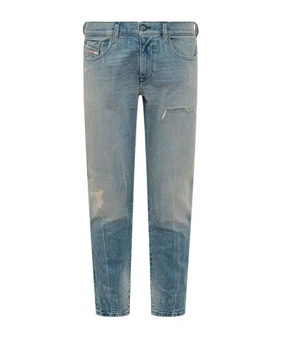 Diesel Straight Leg Distressed Jeans In Blue