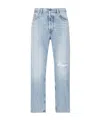Diesel Straight-leg Ripped Jeans In Blue