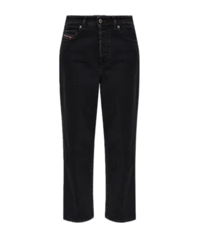 Diesel Straight Leg Jeans In Black