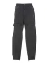 Diesel Cargo Track Pants In Micro-twill In Negro