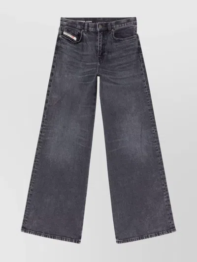 Diesel Straight Leg Trousers Belt Loops In Blue