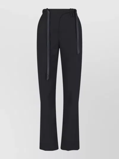 Diesel Straight Trousers Belt Loops Button Front Pockets In Black