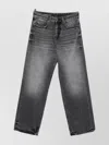 Diesel Straight Trousers With Faded Effect And Belt Loops In Gray