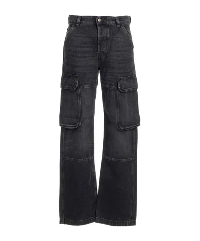 Diesel Straight Work Jeans In Black