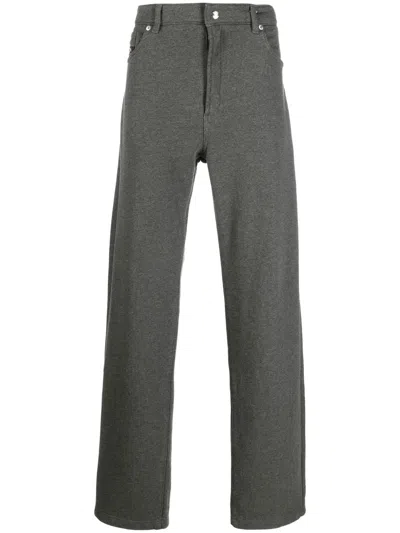 Diesel Straight-leg Cotton Trousers In Gray