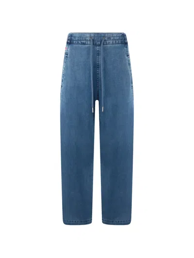 Diesel Straight-leg Drawstring Jeans In Blue
