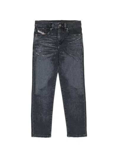 Diesel Kids' Straight-leg Jeans In Gray