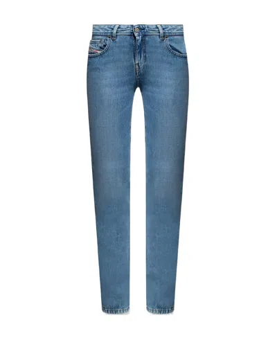 Diesel Straight-leg Washed Denim Jeans In Blue