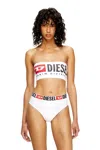 Diesel Strapless Bra With Maxi Logo In Bianco