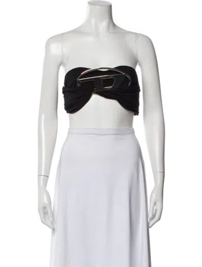 Pre-owned Diesel Strapless Crop Top In Black