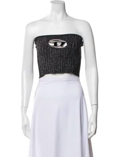 Pre-owned Diesel Strapless Crop Top In Gray