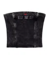 Diesel Tube Top In Comfort Denim In Black