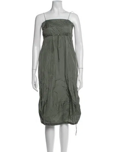 Pre-owned Diesel Strapless Midi Length Dress In Green