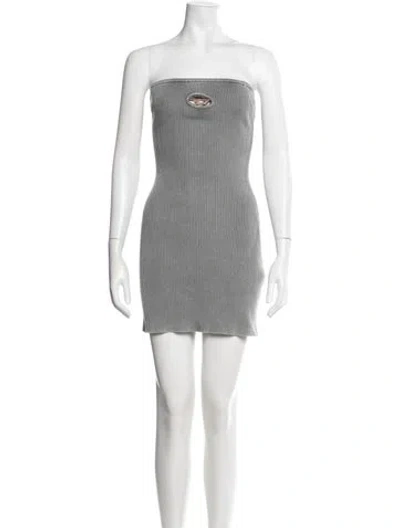 Pre-owned Diesel Strapless Mini Dress In Grey