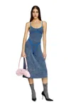 Diesel Sleeveless Midi Dress In Blue