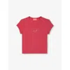 Diesel Oval D-logo Short-sleeve Stretch-cotton T-shirt 8-16 In Strawberry Red