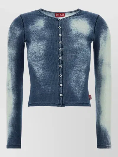 Diesel Stretch Cotton T Gabriel Cardigan Tie Dye In Blue